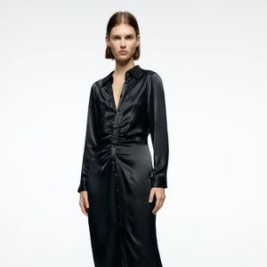 Zara satin effect shirt dress